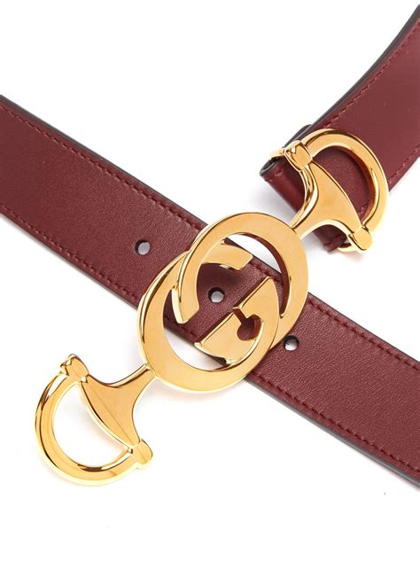 gucci horsebit-detailed leather belt|Gucci belt horsebit buckle.